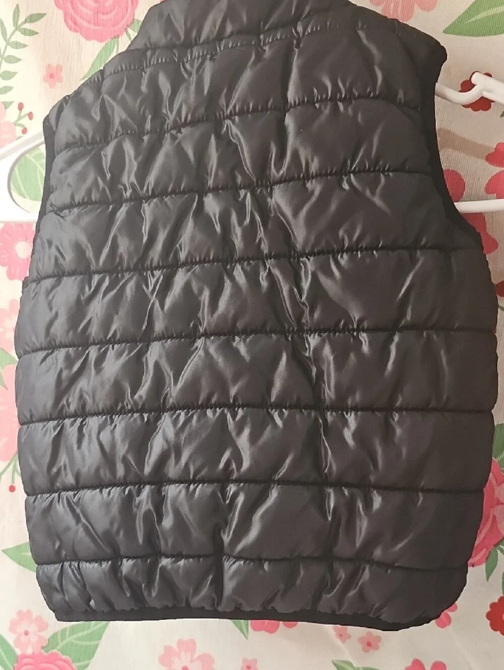 Calvin Klein Jeans Black Quilted Vest with Red-Trim Zipper
